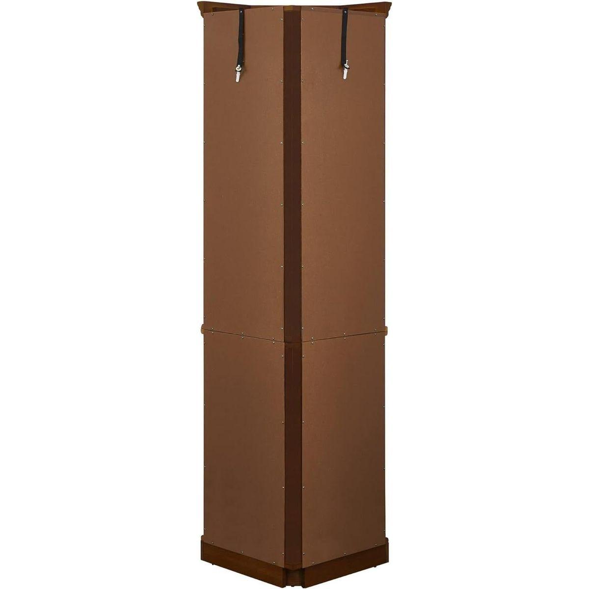 Corner Curio Cabinet with 5 Shelves and Lighting System, Walnut