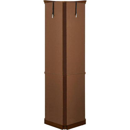 Corner Curio Cabinet with 5 Shelves and Lighting System, Walnut