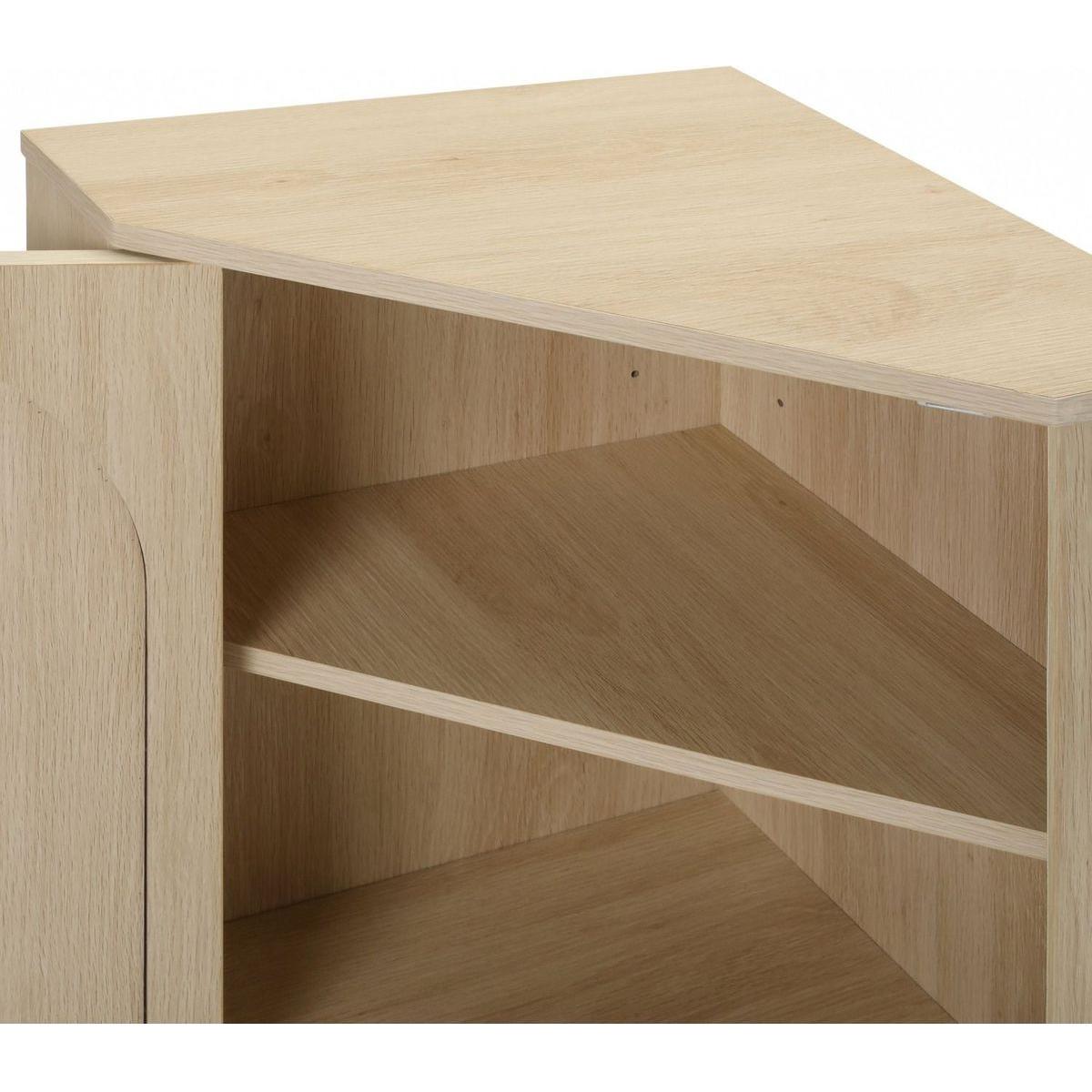 Corner cabinet, Rattan door,Freestanding Corner Tables For Small Spaces, Corner Shelf Stand For Living Room, Kitchen, Bathroom, Bedroom