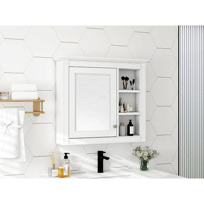 30" x 28" Medicine Cabinet, Wall Mounted Bathroom Storage Cabinet, Modern Bathroom Wall Cabinet with Mirror,Medicine Cabinet, Mirror Cabinet with 3 Open Shelves (Not Include Bathroom Vanity)