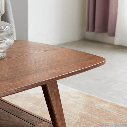 Center Table Low Table 100% Solid Oak Wood Top Plate Desk Coffee Table Width 120 x Depth 56 x Height 44 cm Study Desk Work From Home Easy To Assemble Walnut Color Wood With Storage Shelf