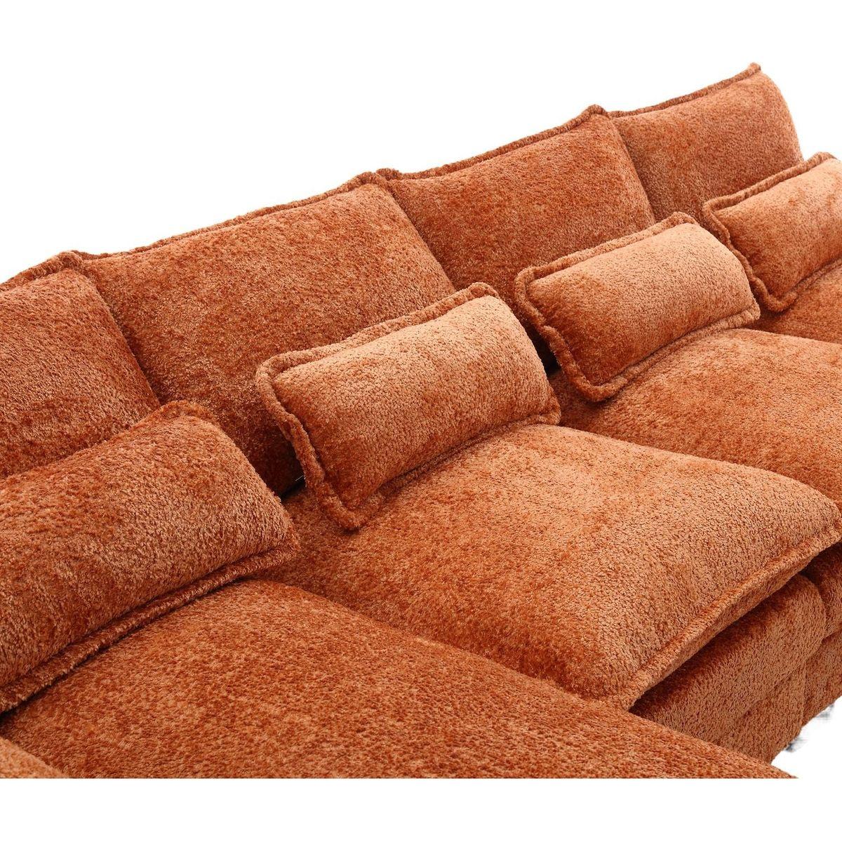 Modern Large chenille Fabric U-Shape Sectional Sofa