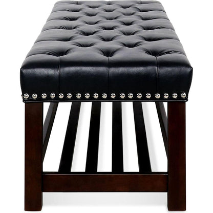 Wooden Base Upholstered Bench for Bedroom for Entryway