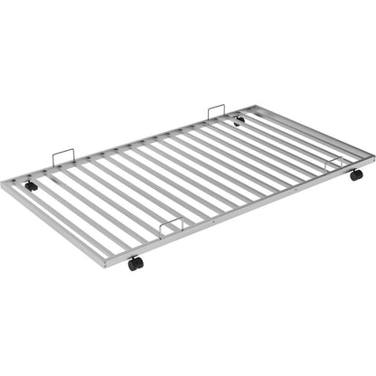 Twin over Full Bed with Sturdy Steel Frame, Bunk Bed with Twin Size Trundle, Two-Side Ladders, Silver