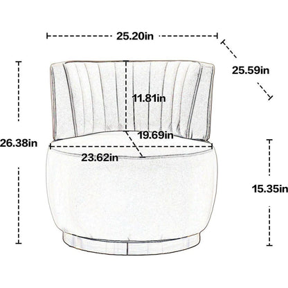 360 Degree Swivel Cuddle Barrel Accent Sofa Chairs, Round Armchairs with Wide Upholstered, Fluffy Velvet Fabric Chair for Living Room, Bedroom, Office, Waiting Rooms