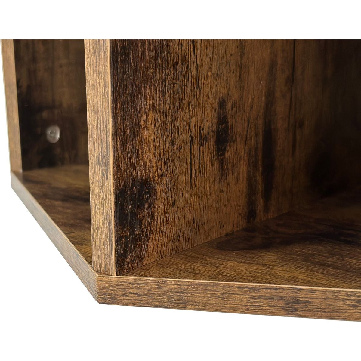 23.62" Hexagonal Coffee Table Side Table Nightstand Antique Wood