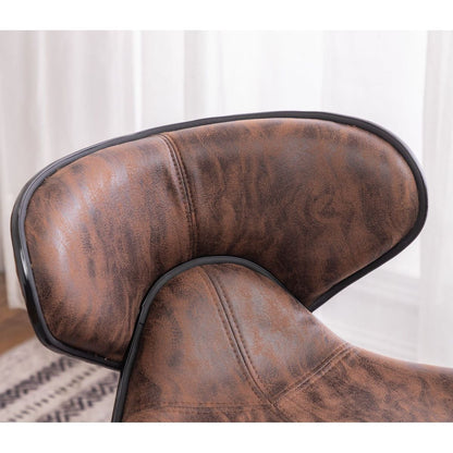 Masaccio Weathered Upholstery Airlift Adjustable Swivel Barstool with Chrome Base, Set of 2, Brown