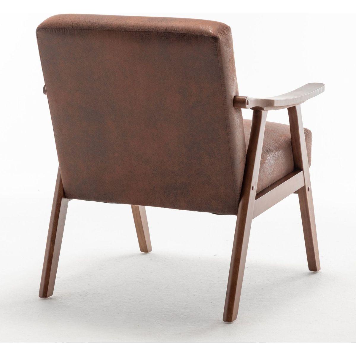 Mid-Century Modern Chair, Living Room Chair with Solid Wood Frame, Accent Chair Extra-Thick Backrest, Wingback Chair for Bedroom, Reading Room, Living Room, Lounge Chair Indoor