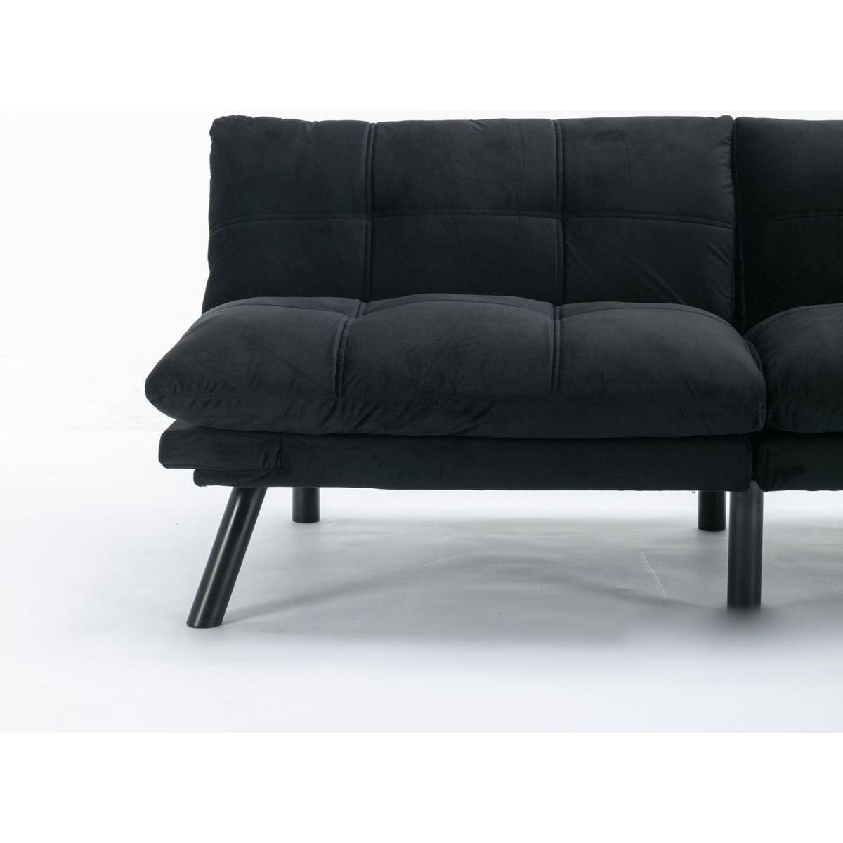 Black Convertible Folding Modern sofa Bed