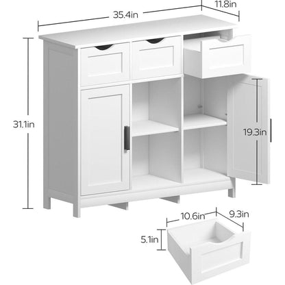 35.4" Wide 3 Drawer Sideboard - Streamdale Furniture