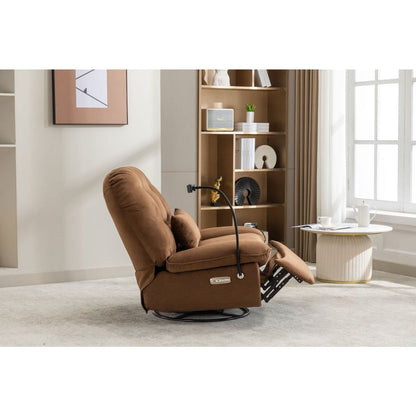 Power Recliner Swivel Glider USB Charger With Bluetooth Music Player Different Function Sleep Working Game and Leisure Model Grey