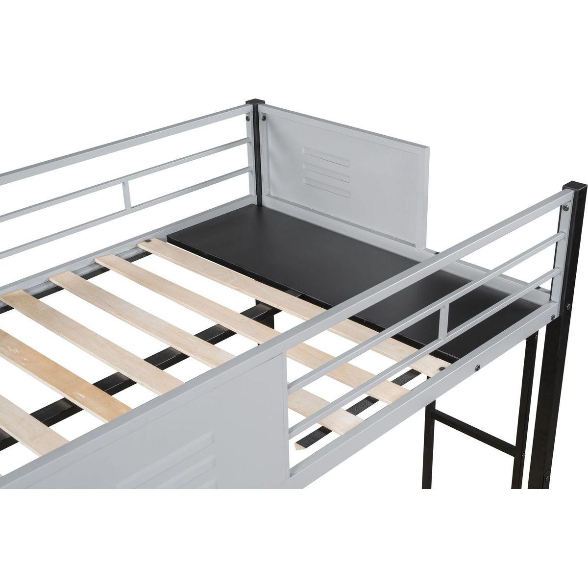 Triple Bunk Bed with Vent Board/ Sturdy Metal Frame/ Noise-Free Wood Slats/ Separatable into three beds/ No Box Spring Needed