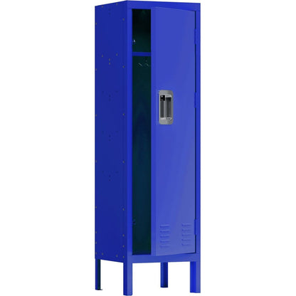 1 Door Tall Single Metal Locker-Retro Style Storage Cabinet--Industrial Furniture--For Living Room/Bedroom/Storage Room/Gym/School--Blue