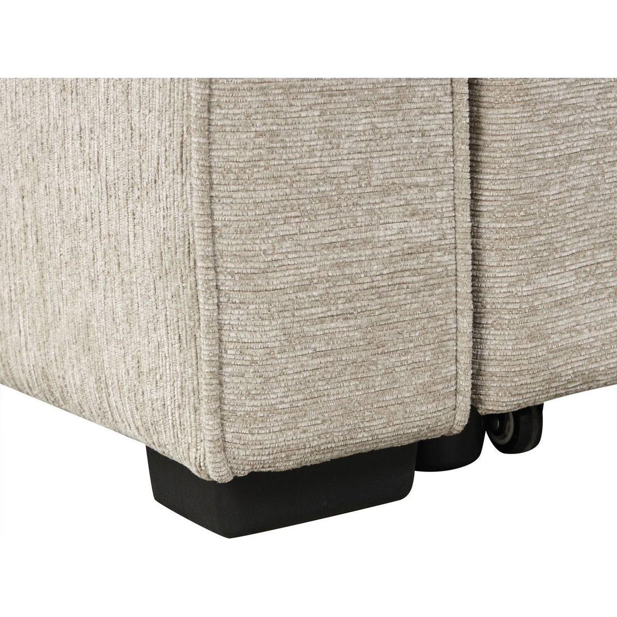 126" L-shaped Sofa Sectional Sofa Couch Pull-out Sofa Bed with Charging Devices and Cup Holders for Living Room, Beige
