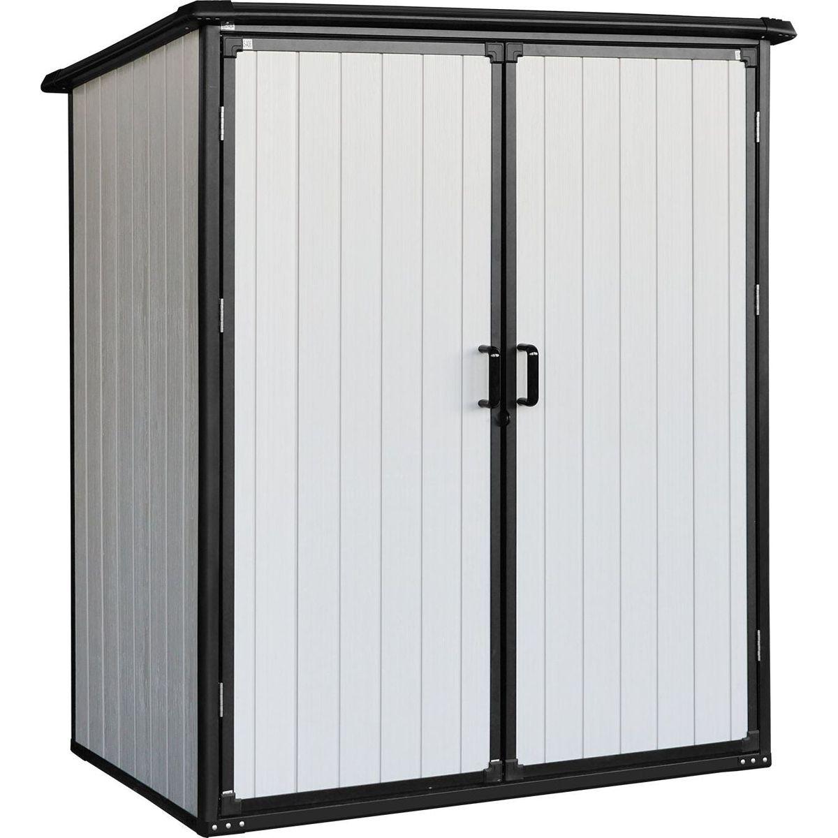 5x3FT Outdoor Storage Shed Waterproof Resin Cabinet with Lockable Doors for Bikes and Patio Furniture