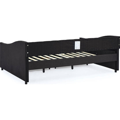 Full Size Daybed with Drawers Upholstered Tufted Sofa Bed, with Button on Back and Copper Nail on Waved Shape Arms(80.5"x55.5"x27.5")