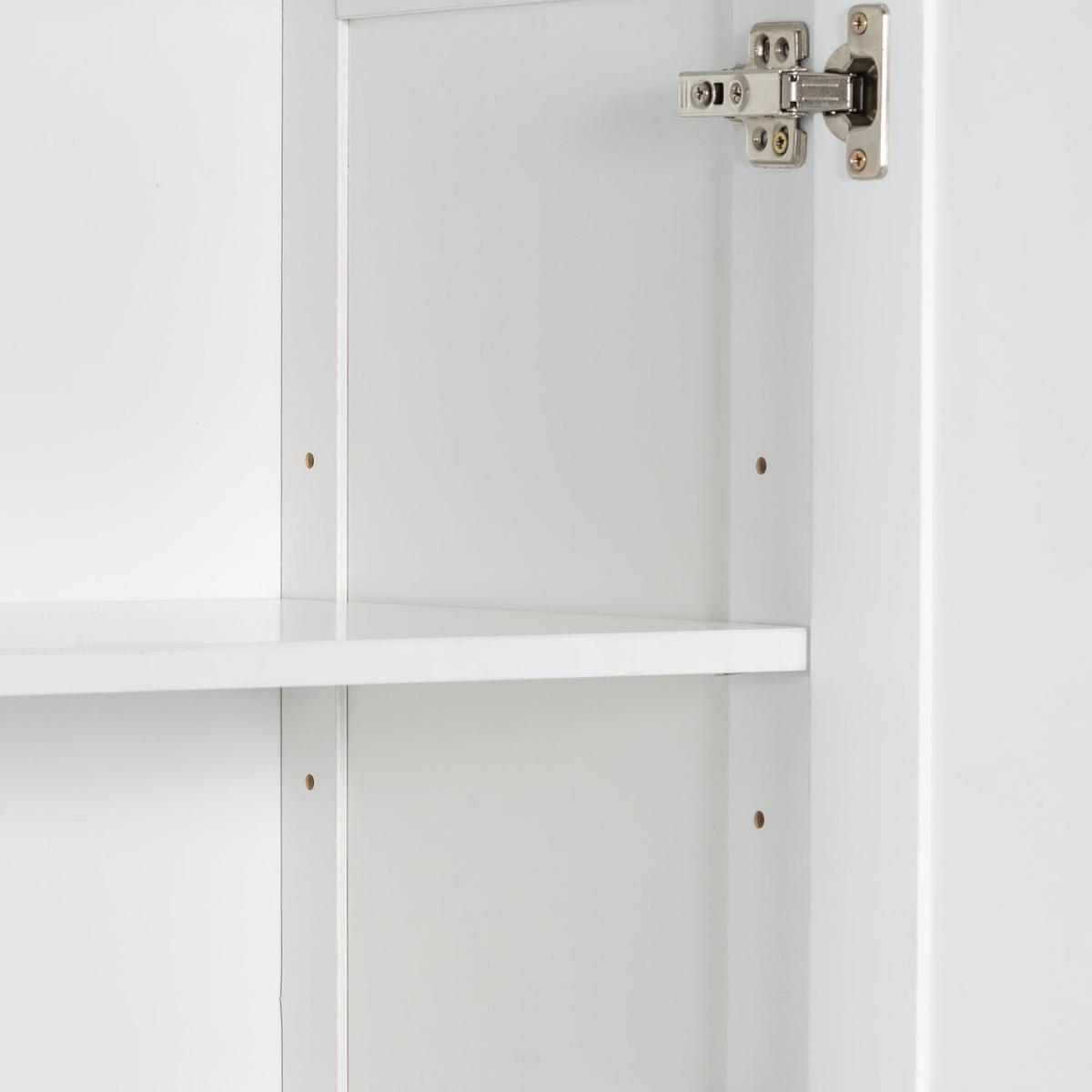Tall Bathroom Cabinet with Laundry Basket, Large Storage Space Tilt-Out Laundry Hamper and Upper Storage Cabinet, White