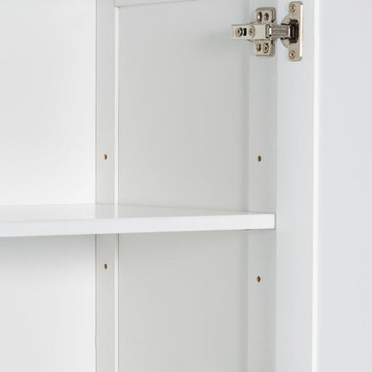Tall Bathroom Cabinet with Laundry Basket, Large Storage Space Tilt-Out Laundry Hamper and Upper Storage Cabinet, White