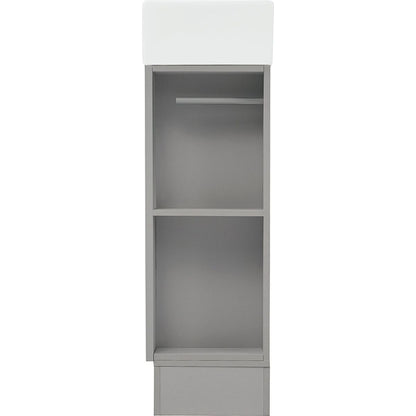 18.6" Bathroom Vanity with Sink, Bathroom Vanity Cabinet with Two-tier Shelf, Left or Right Orientation, Grey