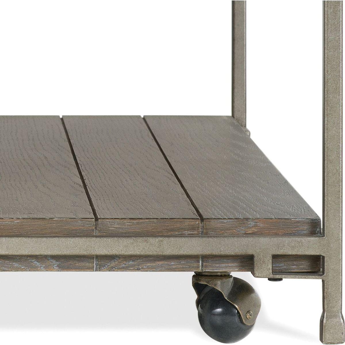 Corbeta 3-Piece Metal Frame Wood Living Room Coffee Table and 2 Chairside Tables Set, Aged Graphite