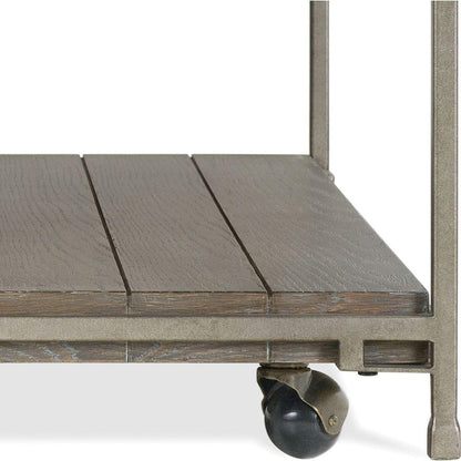 Corbeta 3-Piece Metal Frame Wood Living Room Coffee Table and 2 Chairside Tables Set, Aged Graphite