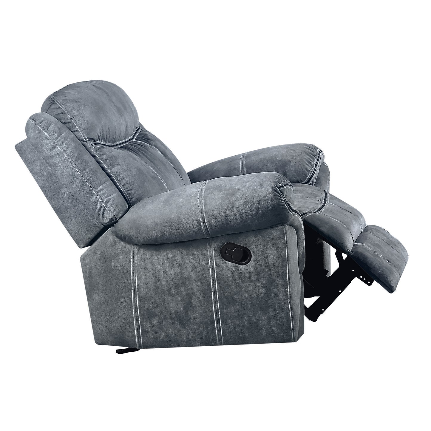 Zubaida Glider Recliner, 2-Tone Gray Velvet