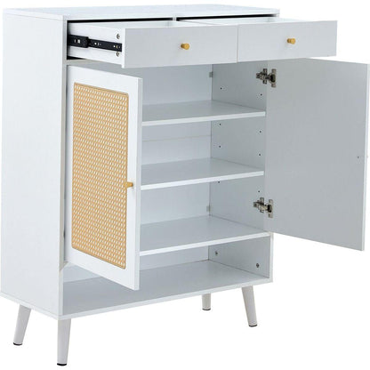 Modern minimalist storage cabinet, rattan shoe cabinet, bed top cabinet. Beautiful shape, suitable for corridors and living rooms.
