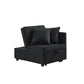 Chair Bed 4 in 1 Convertible Recliner Couch Sleeper Sofa Bed w/Sturdy Wood Frame for Living Room, Bedroom, Small Space Polyester Upholstery Black