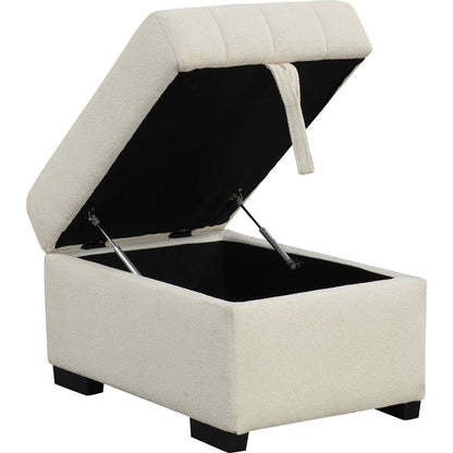 82.6" L-shaped Sectional Pull Out Sofa Bed Sleeper Sofa with Two USB Ports, Two Power Sockets and a Movable Storage Ottoman, Beige
