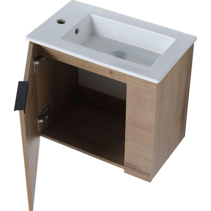 Bathroom Vanity with Sink 22 Inch for Small Bathroom,Floating Bathroom Vanity with Soft Close Door,Small Bathroom Vanity with Sink, 22x13 (KD-Packing)