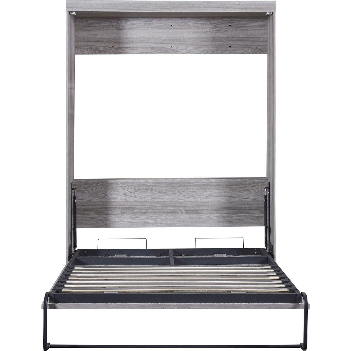 Full Size Murphy Bed, can be Folded into a Cabinet, Gray