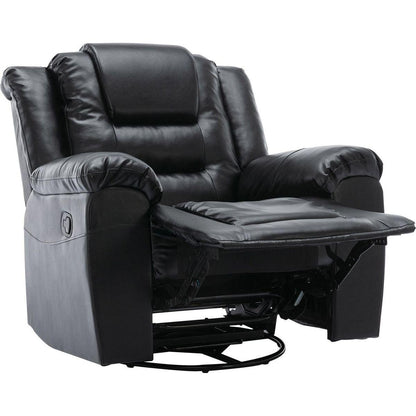 360Swivel and Rocking Home Theater Recliner Manual Recliner Chair with Wide Armrest for Living Room,Bedroom, Black