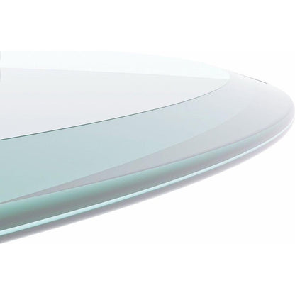 36" Inch Round Tempered Glass Table Top Clear Glass 1/2" Inch Thick Beveled Polished Edge