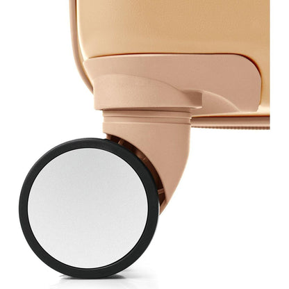 Luggage Set of 3, 20, 24, 28inch with USB Port, 20, 24inch with front opening design Airline Certified Carry on Luggage with Cup Holder, ABS Hard Shell Luggage with Spinner Wheels, Champagne