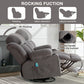 Swinging recliner massage heated sofa, with USB and 2 cup holders in side pockets, PackageA+B (GREY)