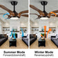 Smart 56" Integrated LED Ceiling Fan with Antique Brown Blades in Matte Black Fan Body Finish