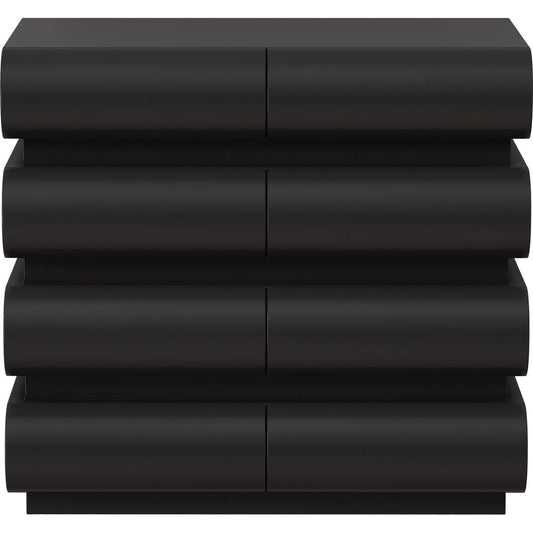 8 Drawer Dresser for Bedroom, Black Dresser No Handle, Modern 8 Chest of Drawers with Wide Storage