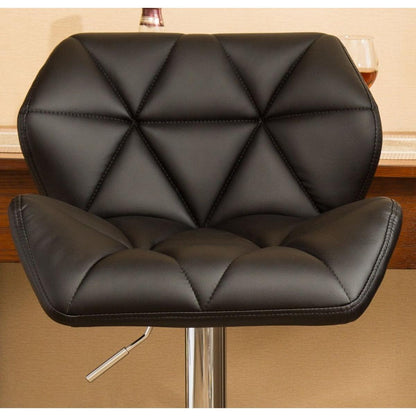 Glasgow Contemporary Tufted Adjustable Height Hidraulic Bar Stools, Set of 2, Black - Streamdale Furniture