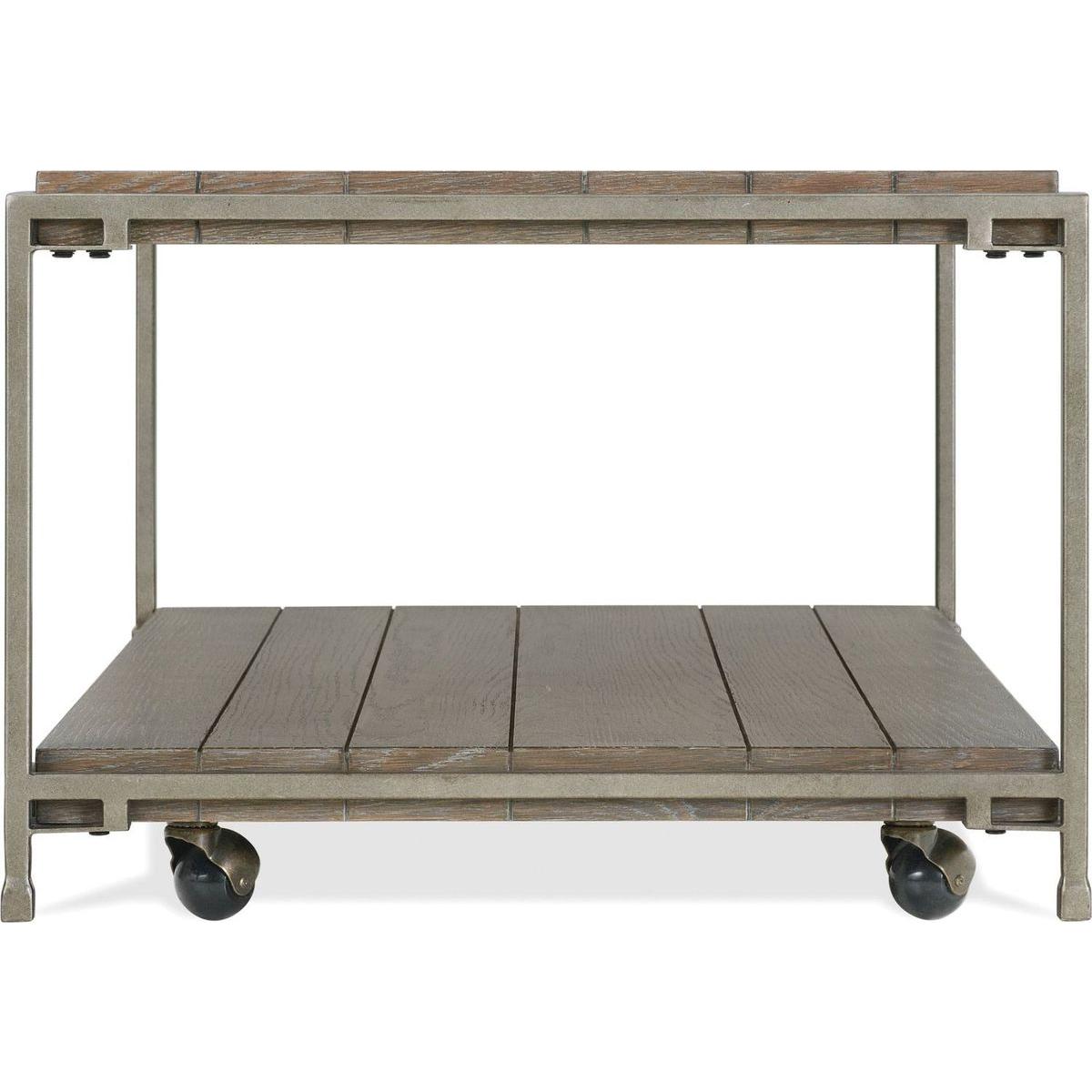 Corbeta Metal Frame Wood Living Room Coffee Table with Casters