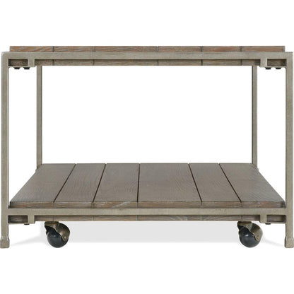 Corbeta Metal Frame Wood Living Room Coffee Table with Casters