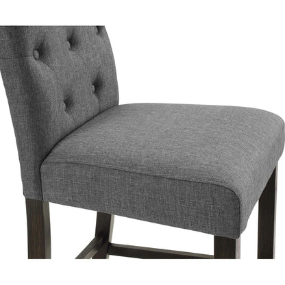 Leviton Solid Wood Tufted Asons Barstool, Set of 2, Grey