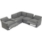 104" Power Recliner Corner Sofa Home Theater Reclining Sofa Sectional Couches with Storage Box, Cup Holders, USB Ports and Power Socket for Living Room, Dark Grey