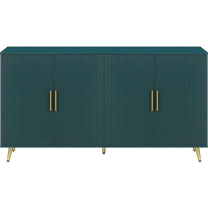 Wood TV Stand with Storage Cabinet & Adjustable Shelves, Media TV Console for Living Room Bedroom(GREEN)