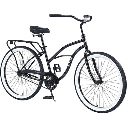 Single Speed Bicycles 26"Inch,Steel Frame, Wide Wheels for Stability, Rear Coaster Brakes,Multiple Colors Men's Beach Cruiser Bike