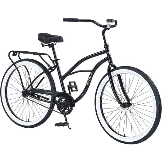 Single Speed Bicycles 26"Inch,Steel Frame, Wide Wheels for Stability, Rear Coaster Brakes,Multiple Colors Men's Beach Cruiser Bike