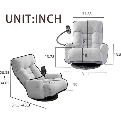 Adjustable head and waist, game chair, lounge chair in the living room, 360 degree rotatable sofa chair,Rotatable seat Leisure Chair deck chair