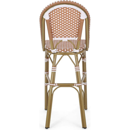 Wicker Bar Stool with Aluminum Frame (Set of 2)