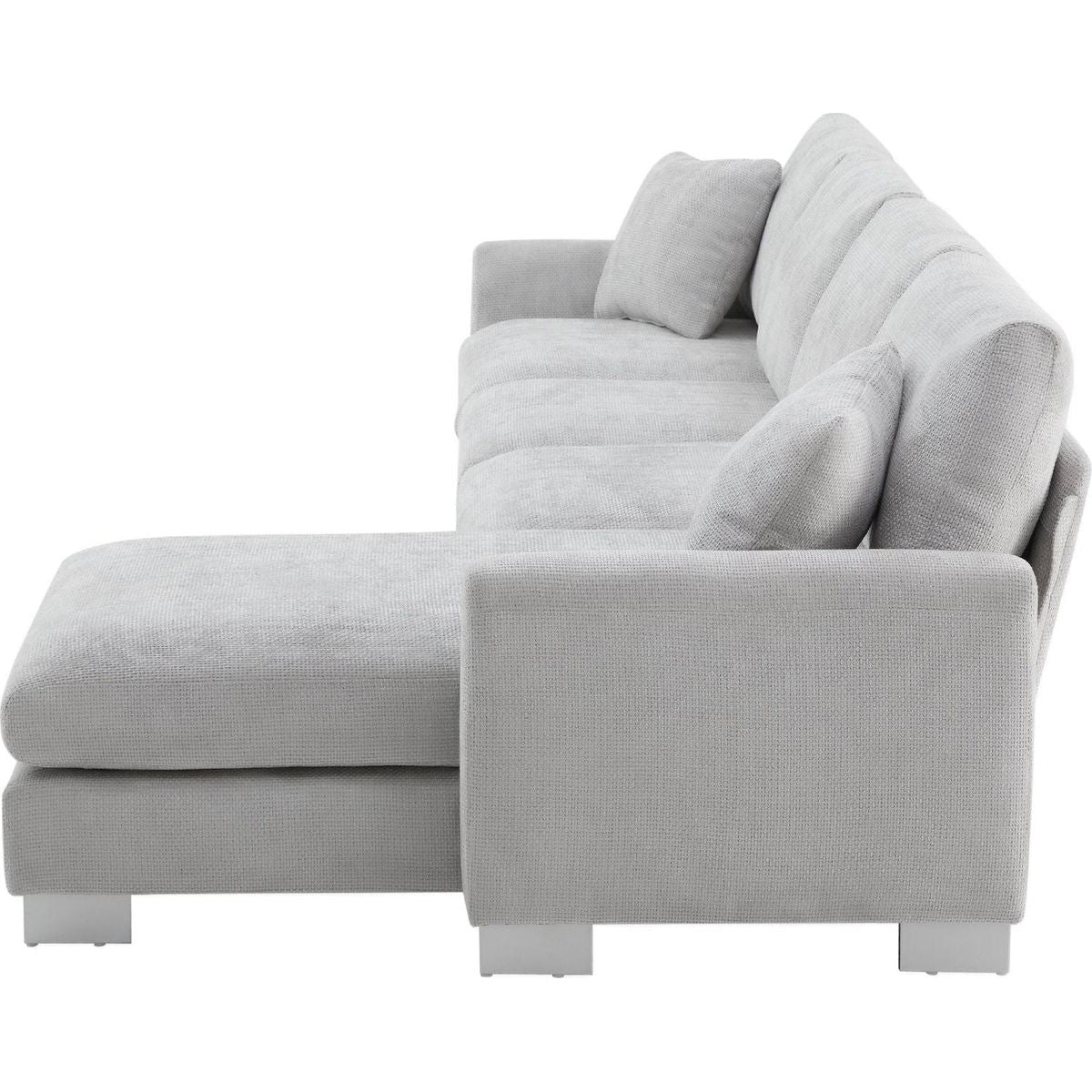 119x55" Modern Oversized Sectional Sofa,L-shaped Luxury Couch Set with 2 Free pillows,5-seat Chenille Indoor Furniture with Chaise for Living Room,Apartment,Office,2 Colors