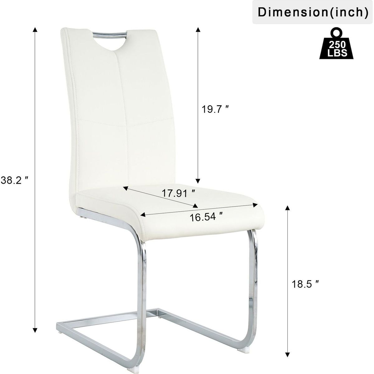 Modern Dining Chairs with Faux Leather Padded Seat Dining Living Room Chairs Upholstered Chair with Chrome Metal Legs Design for Kitchen, Living, Bedroom, Dining Room Side Chairs Set of 2