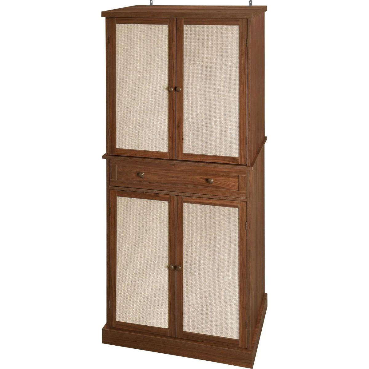 4 Door Cabinet with 1 Drawer, with 4 Adjustable Inner Shelves, Storage Cabinet